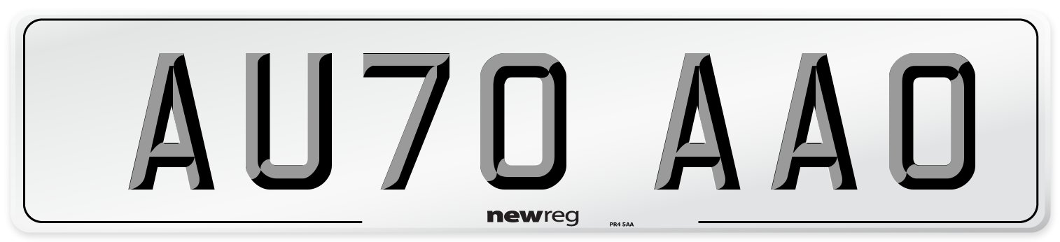 AU70 AAO Number Plate from New Reg